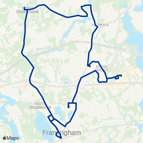 MetroWest RTA Route 2 map