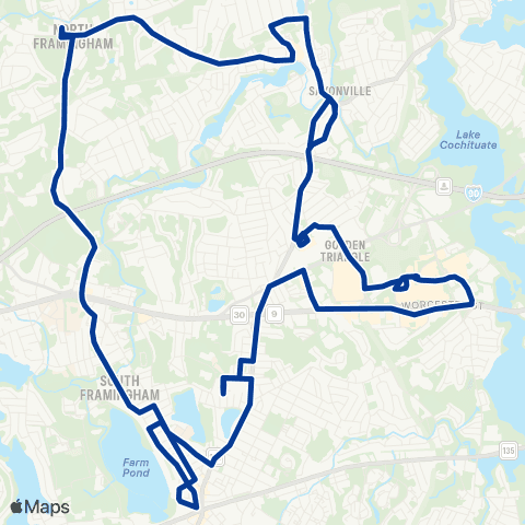 MetroWest RTA Route 3 map