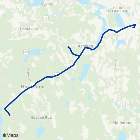 MetroWest RTA Ashland / Hopkinton map