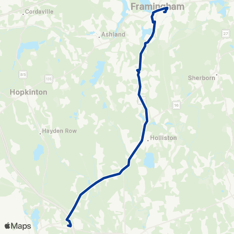 MetroWest RTA Route 6 map