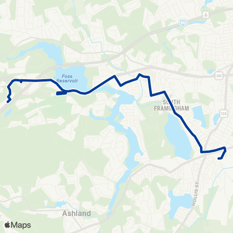 MetroWest RTA Route 9 map