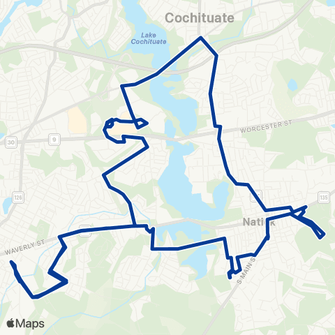 MetroWest RTA Route 10 map