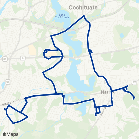 MetroWest RTA Natick map