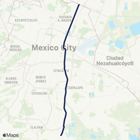 Metrobús Río de lo Remedios - Preparatoria 1 map