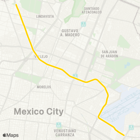 Metro Politécnico - Pantitlán map
