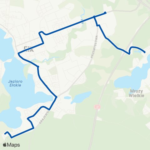 MZK Ełk Zakłady Mięsne — Szpital map