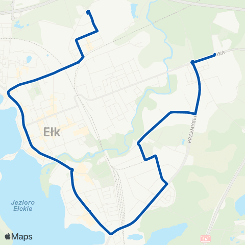 MZK Ełk Zakłady Mięsne — Konieczki map