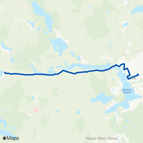 MZK Ełk Dworzec PKP — Rożyńsk (— Rogale) map