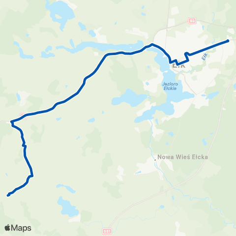 MZK Ełk Zakłady Mięsne — Rymki map