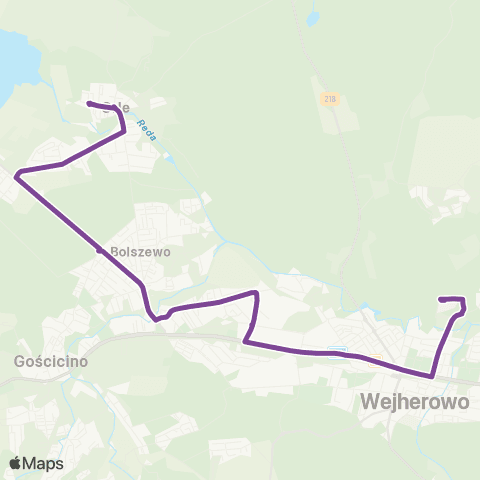 MZK Wejherowo Wejherowo Szpital — Orle Łąkowa map