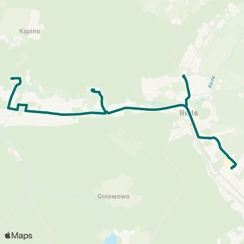 MZK Wejherowo Wejherowo Szpital — Rumia C.H. „Port Rumia” map