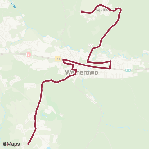 MZK Wejherowo Kąpino Parkowa — Gowino Brzozowa map