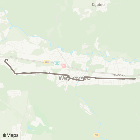 MZK Wejherowo Wejherowo Os. Sikorskiego — Wejherowo Krofeya map