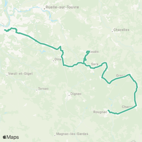 Nouvelle-Aquitaine Cars 16 Rougnac - Angoulême map