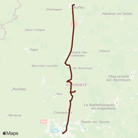 Nouvelle-Aquitaine Cars 16 Ruffec - Mansle - Angoulême map