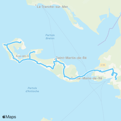 Nouvelle-Aquitaine Cars 17 La Rochelle - St Martin - les Portes en Ré map