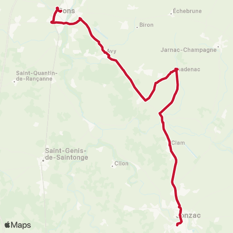 Nouvelle-Aquitaine Cars 17 Pons - Jonzac map