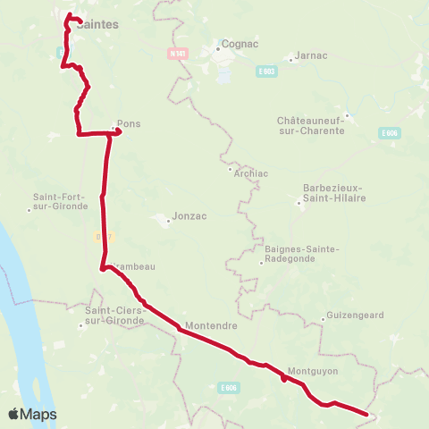 Nouvelle-Aquitaine Cars 17 St-Aigulin - Montguyon - Saintes map
