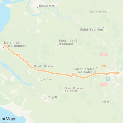 Nouvelle-Aquitaine Cars 17 Marennes - Saintes map