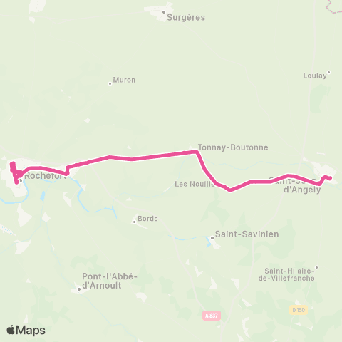 Nouvelle-Aquitaine Cars 17 Rochefort - Saint-Jean-d'Angély map