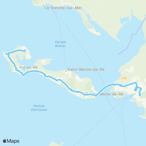 Nouvelle-Aquitaine Cars 17 La Rochelle - STE Marie - les Portes en Ré map