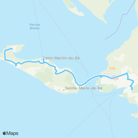 Nouvelle-Aquitaine Cars 17 La Rochelle - Saint-Martin - Loix map