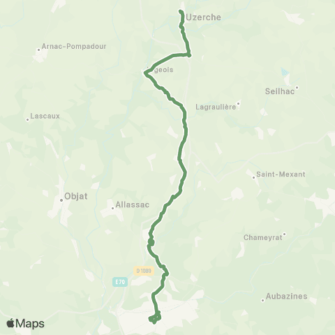 Nouvelle-Aquitaine Cars 19 Uzerche - Brive map