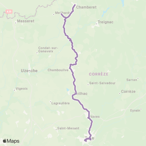 Nouvelle-Aquitaine Cars 19 Tulle - Limoges map