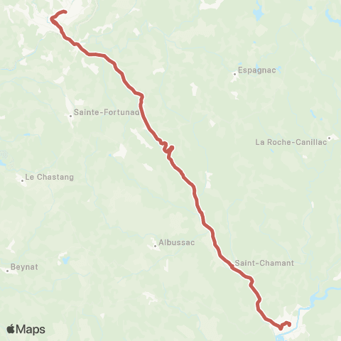 Nouvelle-Aquitaine Cars 19 Argentat - Tulle map