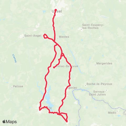 Nouvelle-Aquitaine Cars 19 Neuvic - Ussel map