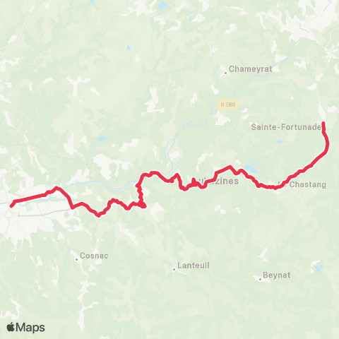 Nouvelle-Aquitaine Cars 19 Sainte Fortunade - Brive map