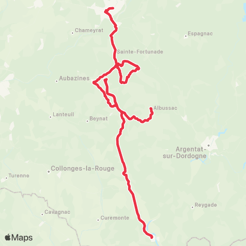 Nouvelle-Aquitaine Cars 19 Beaulieu sur Dordogne - Tulle map