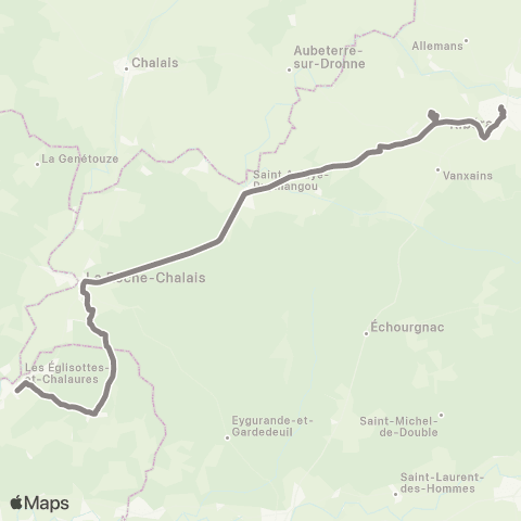 Nouvelle-Aquitaine Cars 24 Les Églisottes-et-Chalaures - Riberac map