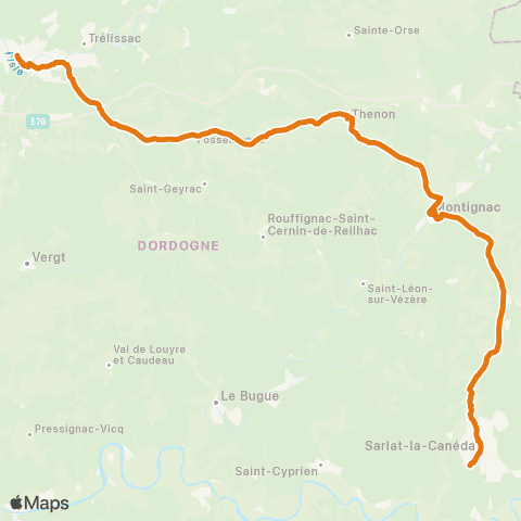 Nouvelle-Aquitaine Cars 24 Sarlat-Montignac-Périgueux map