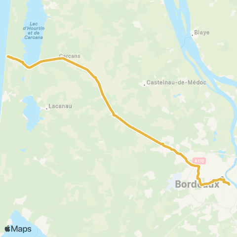 Nouvelle-Aquitaine Cars 33 Bordeaux - Carcans map