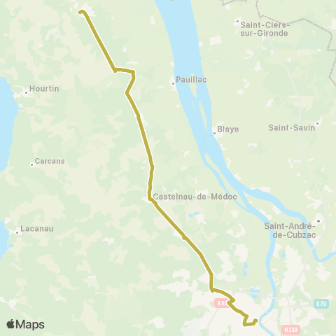 Nouvelle-Aquitaine Cars 33 Bordeaux - Lesparre map