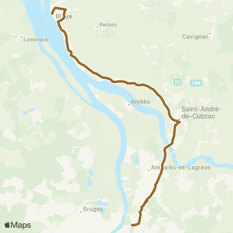 Nouvelle-Aquitaine Cars 33 Bordeaux Buttiniere - Blaye map