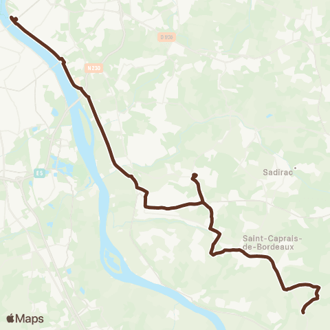 Nouvelle-Aquitaine Cars 33 Bordeaux Quai Deschamps - Tabanac map