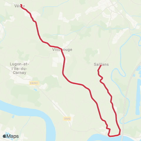 Nouvelle-Aquitaine Cars 33 Collège de Verac map