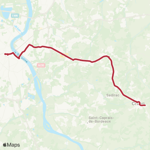 Nouvelle-Aquitaine Cars 33 Express Creon - Bordeaux map