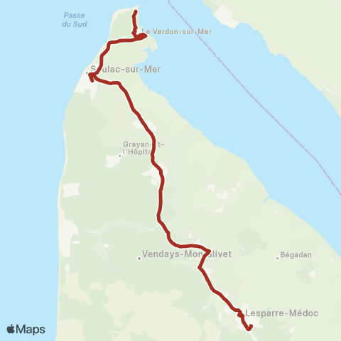 Nouvelle-Aquitaine Cars 33 Lesparre - le Verdon sur Mer map