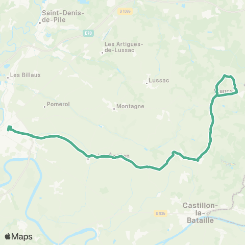 Nouvelle-Aquitaine Cars 33 Libourne - Francs map