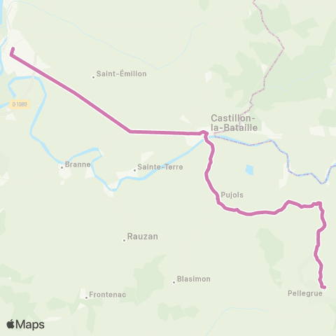 Nouvelle-Aquitaine Cars 33 Libourne - Pellegrue map