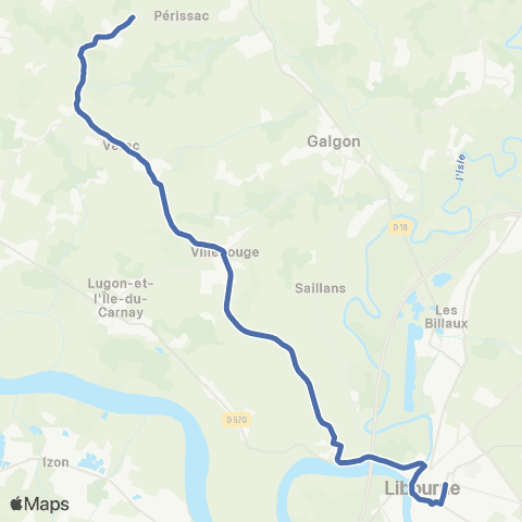 Nouvelle-Aquitaine Cars 33 Libourne - St Genes de Fronsac map