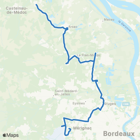 Nouvelle-Aquitaine Cars 33 Merignac - Avensan map