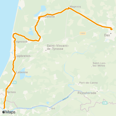 Nouvelle-Aquitaine Cars 40 Dax - Soustons - Capbreton - Bayonne map