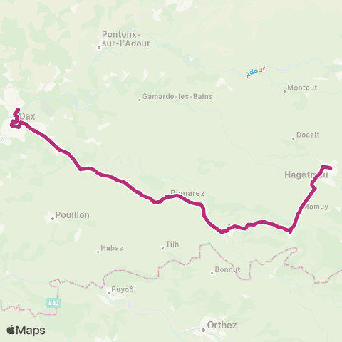 Nouvelle-Aquitaine Cars 40 Hagetmau - Dax map