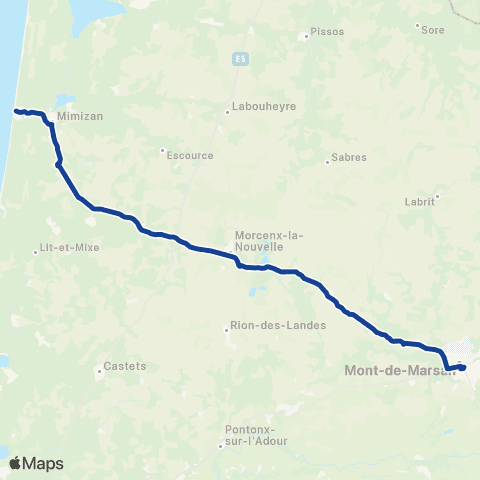 Nouvelle-Aquitaine Cars 40 Mont de Marsan - Mimizan map