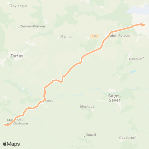 Nouvelle-Aquitaine Cars 40 Montfort - Mugron - Mt de Marsan map