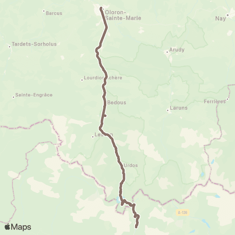 Nouvelle-Aquitaine Cars 64 Bedous - Canfranc map